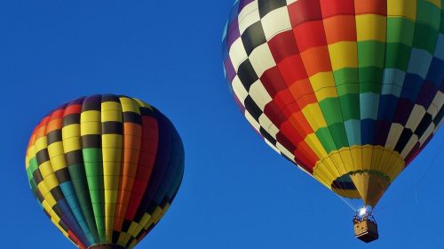 hot air balloons blue sky adventure