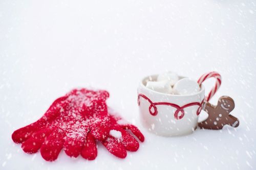 hot chocolate snow winter