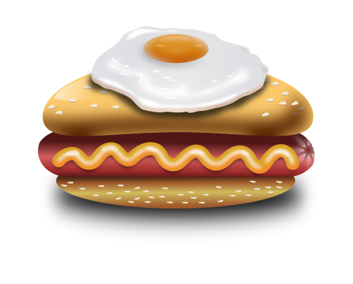 hot dog egg fried egg