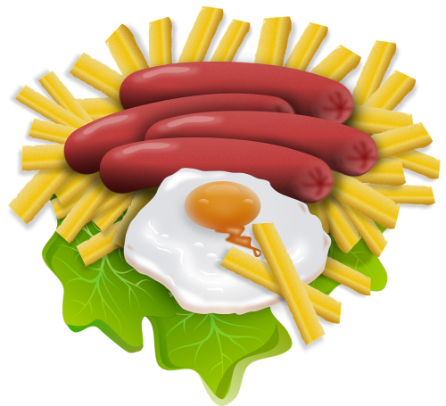 hot dog egg fried egg