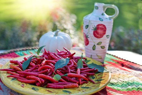 hot peppers  red peppers  harvest