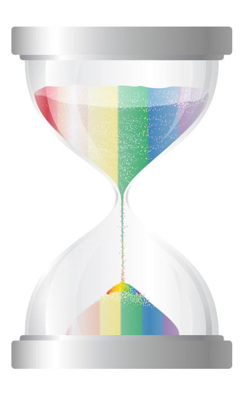 hourglass timer rainbow