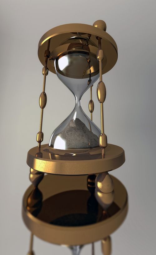 hourglass clock brass