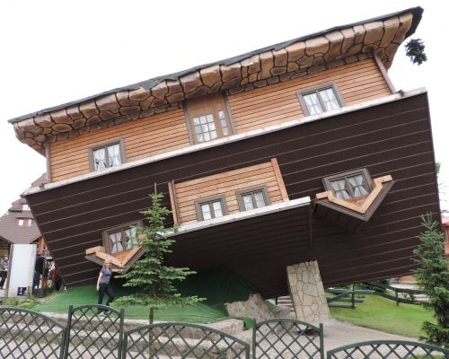 house inverted wooden construction
