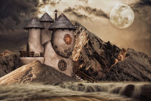 house fantasy landscape