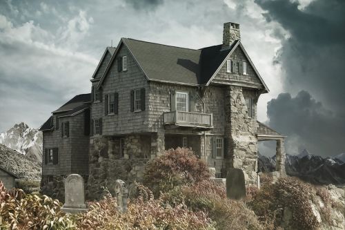 house cemetery haunted house