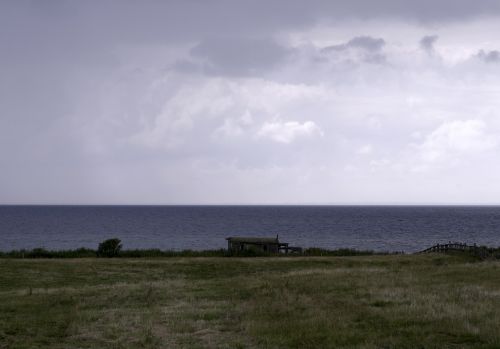 house sea field