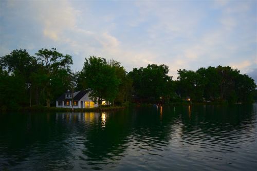 house lake evening