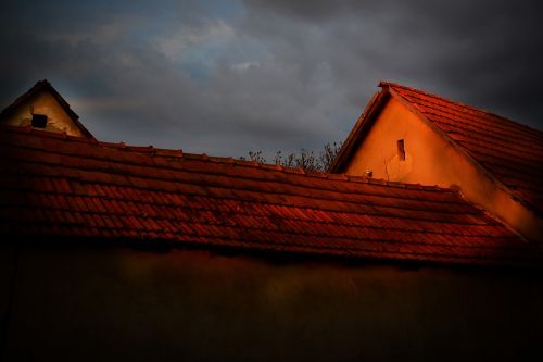 house building sunset