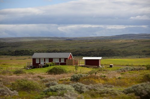 house  green  sky