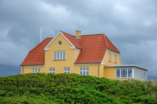 house  clouds  landscape