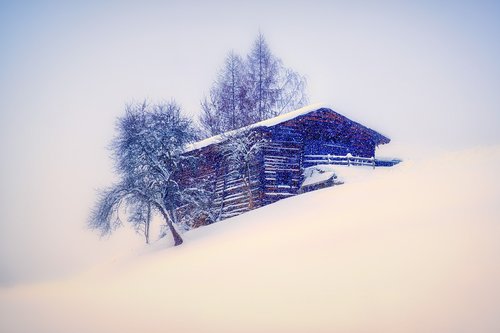 house  snow  winter