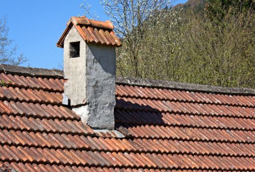 house roof brick chimney
