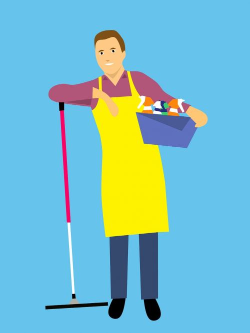 housekeeping cleaning cartoon character