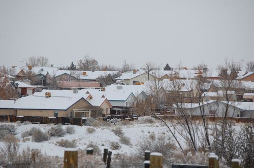 houses subdivision snow