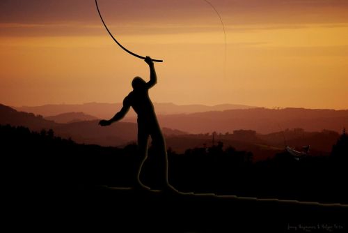 human angler evening sky