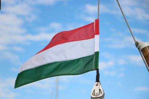 hungarian flag sky blue