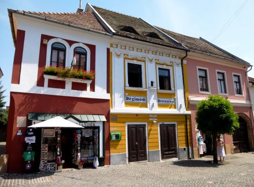 hungary szentendre colorful facade