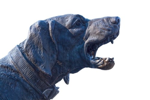 hunting dog  sculpture  metal