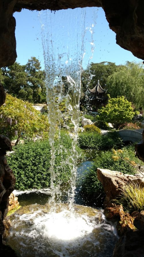 huntington garden waterfall zen