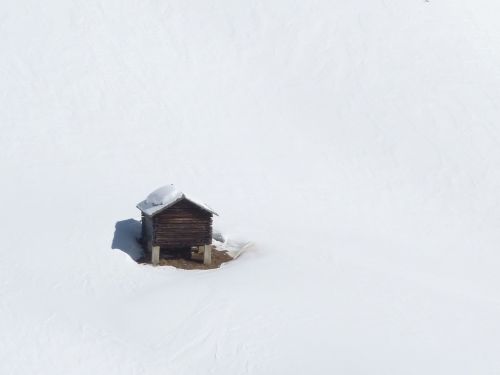 hut snow winter