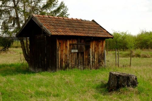 hut log cabin wood