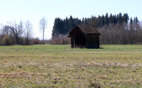 hut barn field