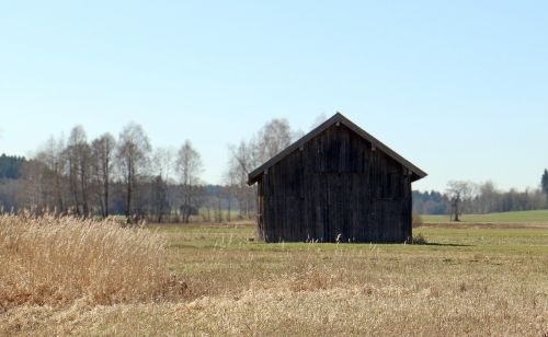 hut barn field