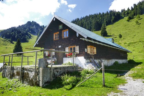 hut  alpine hut  nature