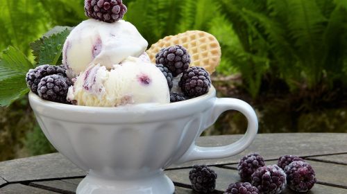 ice ice cream blackberries