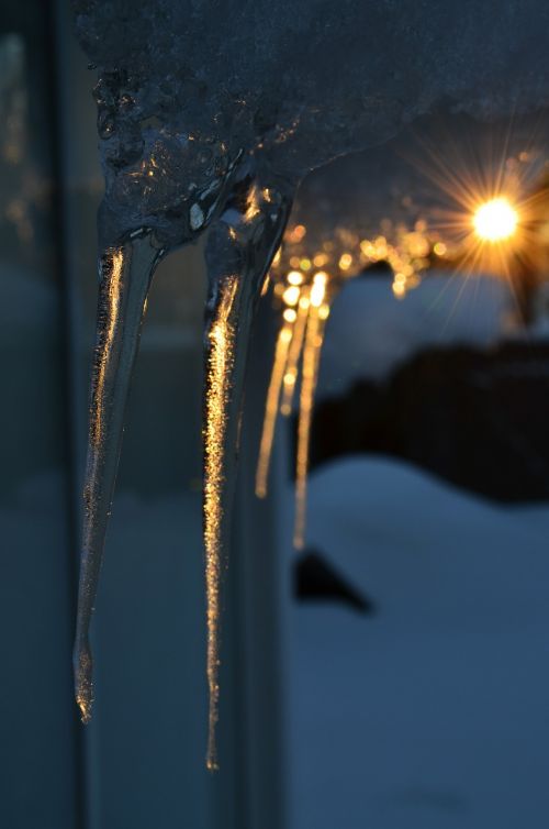 ice sunset beautifully