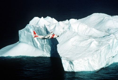 ice berg airplane flying