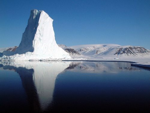ice berg reflection water