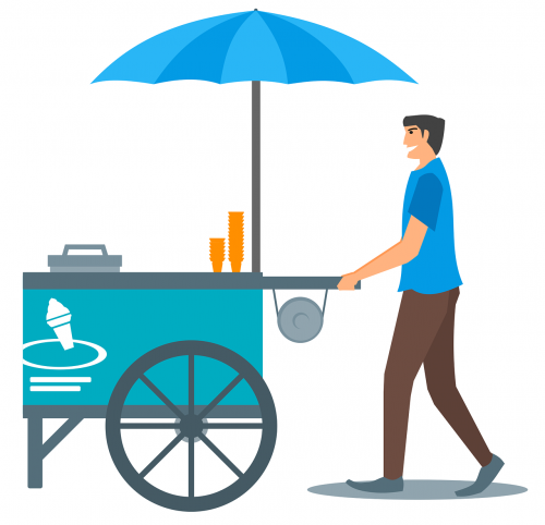 ice cream cone cart