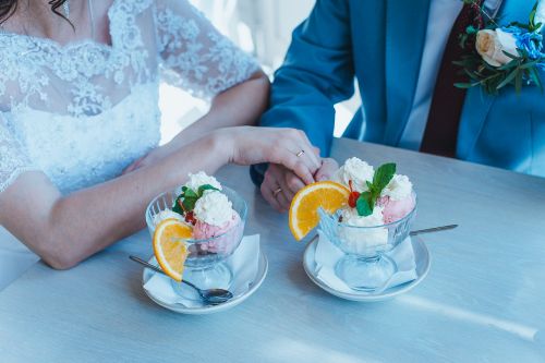 ice cream wedding orange