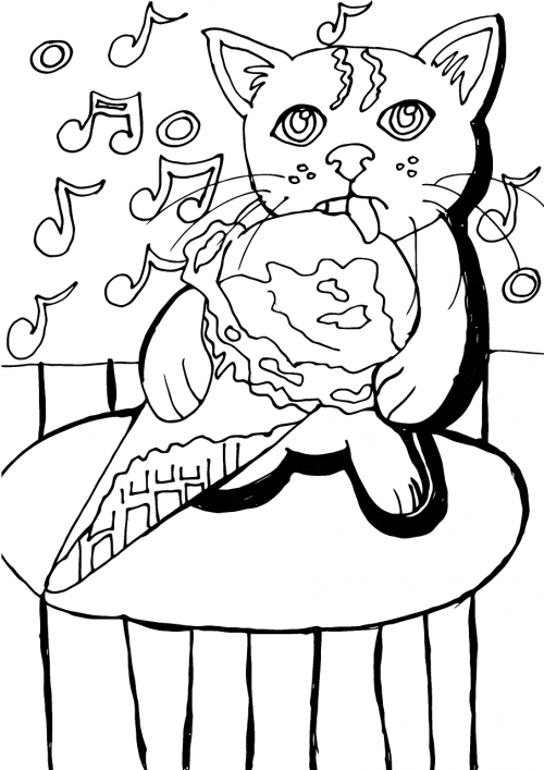 ice cream cat drawing