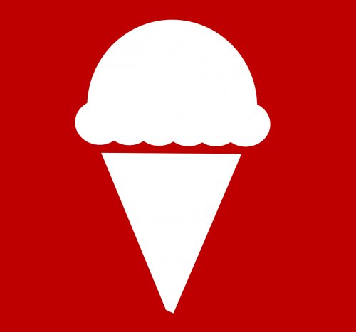 ice cream pictogram red