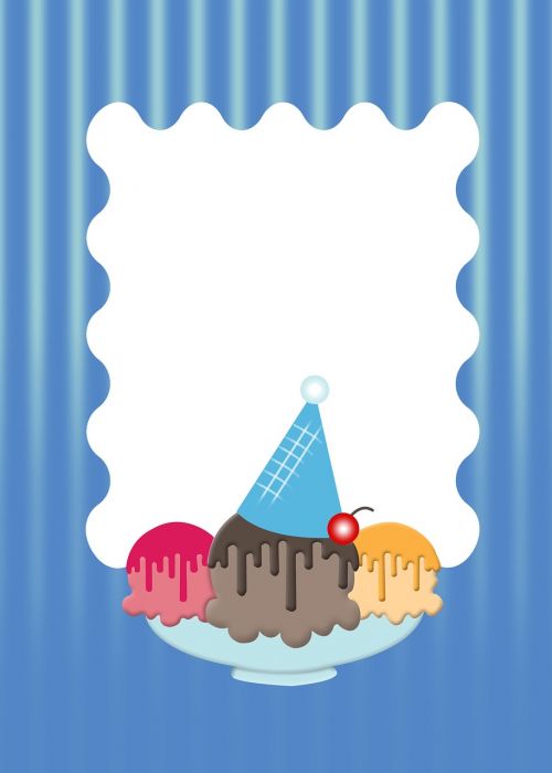 ice cream party theme invite party card