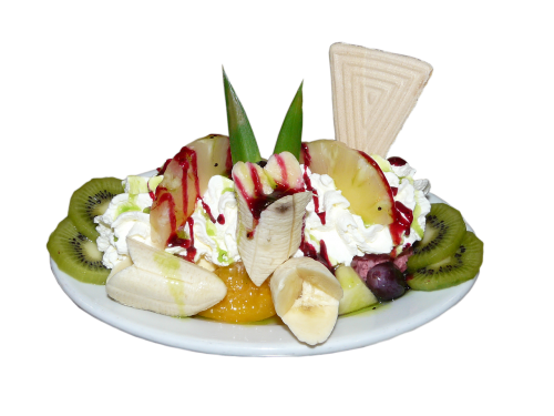 ice cream sundae fruits dessert