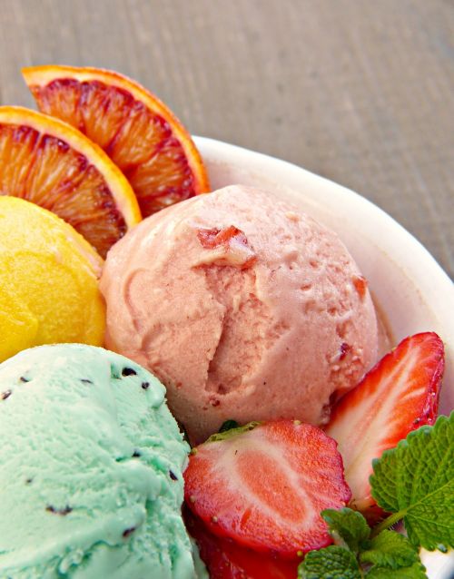 ice cream sundae ice cream fruit ice cream