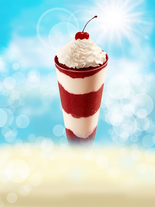 ice cream sundae  cream  cherry