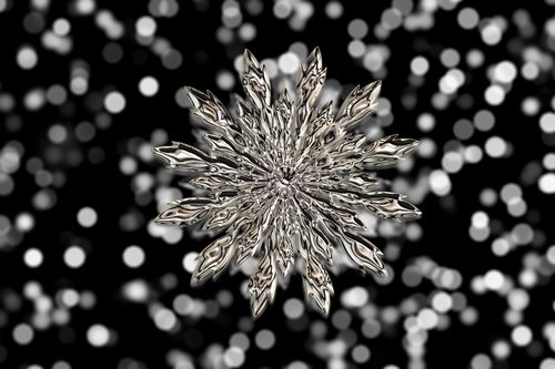 ice crystal  snowflake  bokeh