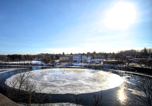 ice disk  river  winter