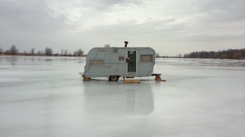 ice fishing ice fishing hut ice