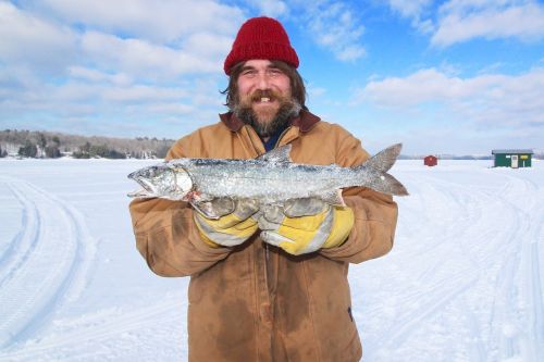 ice fishing canada trout