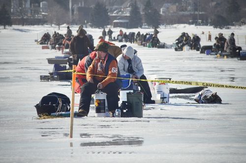 ice fishing winter family day