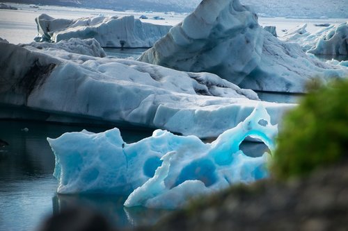 ice floes  glacier  glacial lake