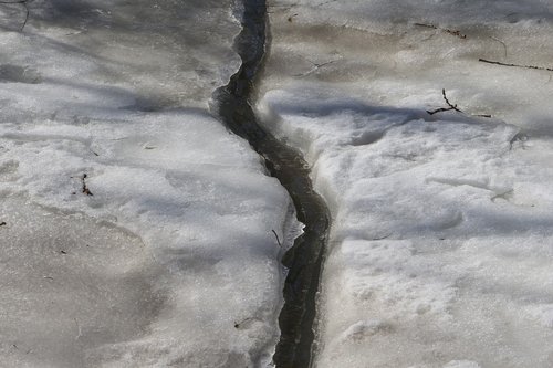 ice floes  rivulet  frozen river