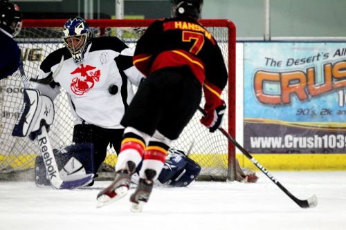 ice hockey goalie goal