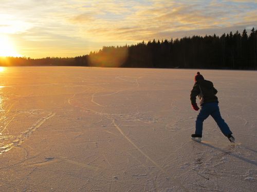 ice skates snow cold